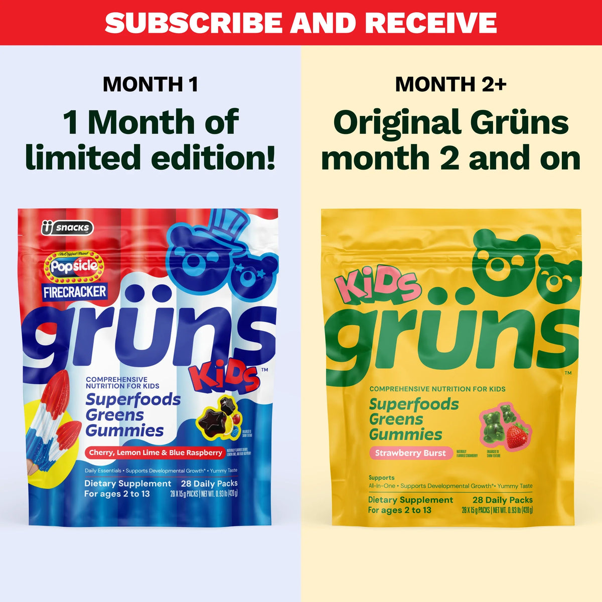 Popsicle® Firecracker Grüns Kids Daily Routine Supplement Pick