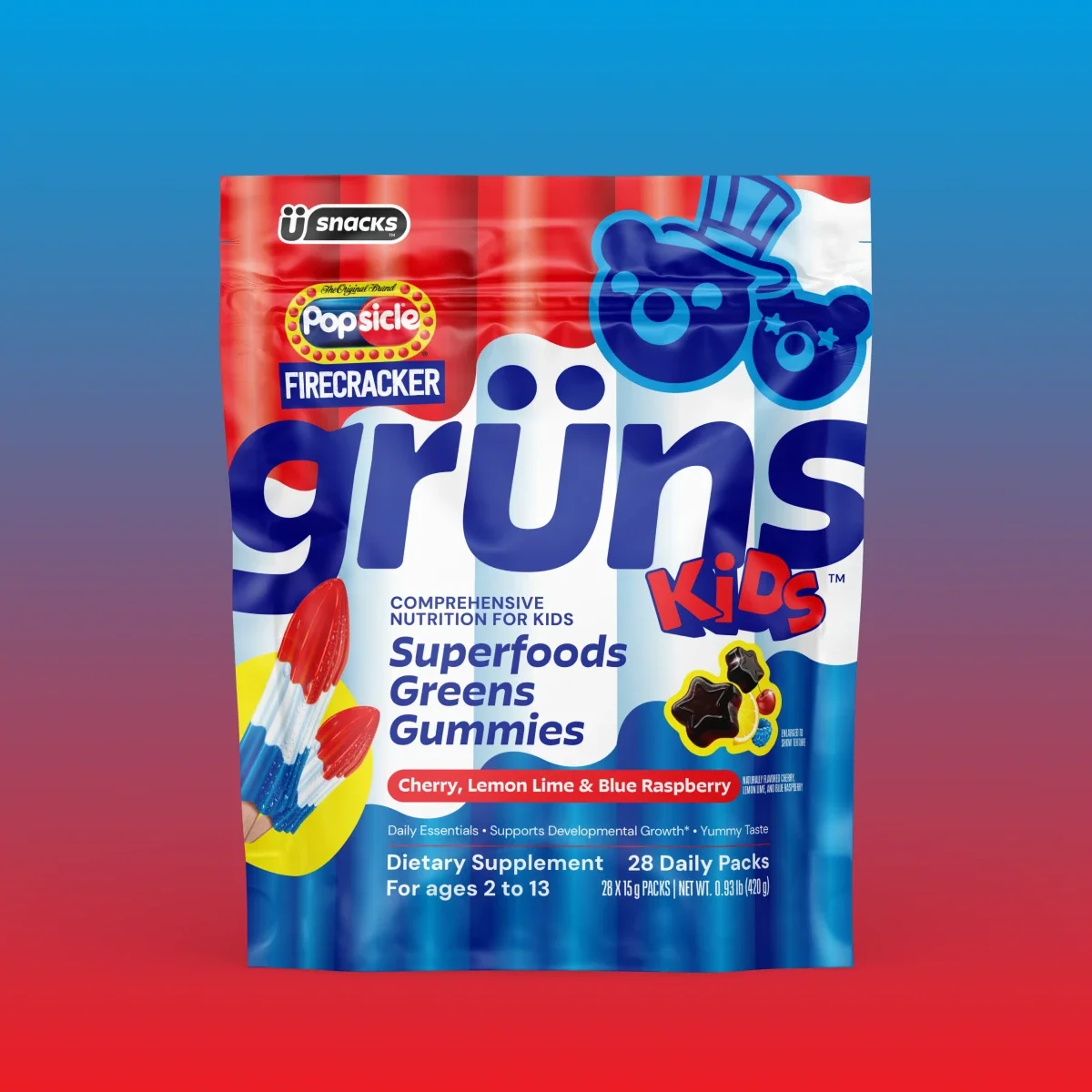 Popsicle® Firecracker Grüns Kids Daily Routine Supplement Pick