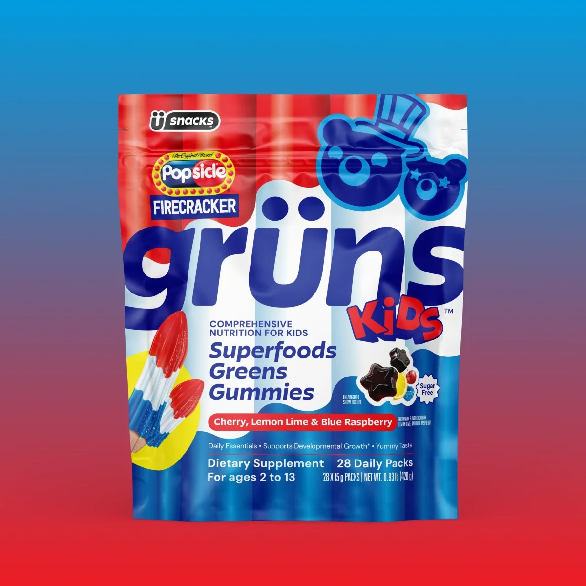 Popsicle® Firecracker Grüns Kids Daily Routine Supplement Pick